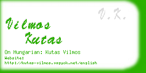 vilmos kutas business card
